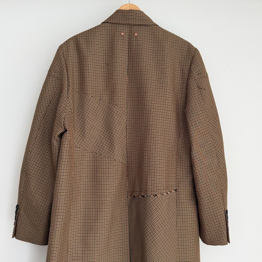 Andersson Bell Coat Womens Medium Wool Blend Checked Houndstooth Patchwork Japan - Picture 12 of 16